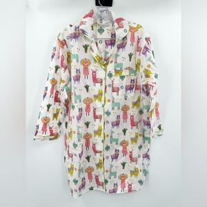 The Mahogany Sleep Women's Two Piece Pajama Set Llama Me Sleep Size Small